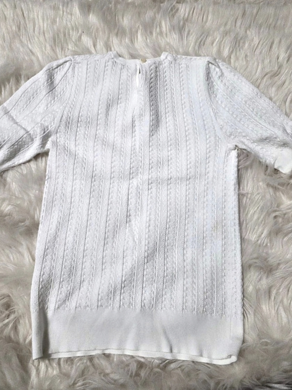 Madewell Cable Knit Short Sleeve Sweater Size Small - Picture 2 of 3